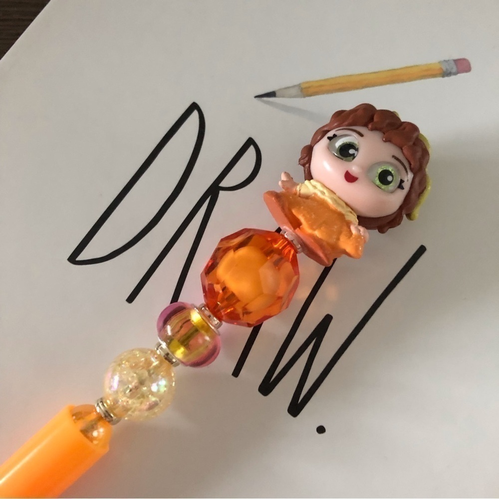 Disney Doorables: Encanto: Pepa handmade beaded pen
